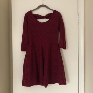 Burgundy Lace Skater Dress Small